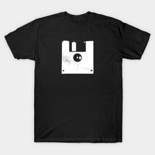 White Retro Vintage Floppy Disk T-Shirt